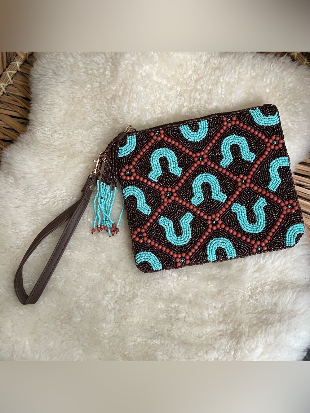Sincerely Jules Beaded Wristlet Western Clutch